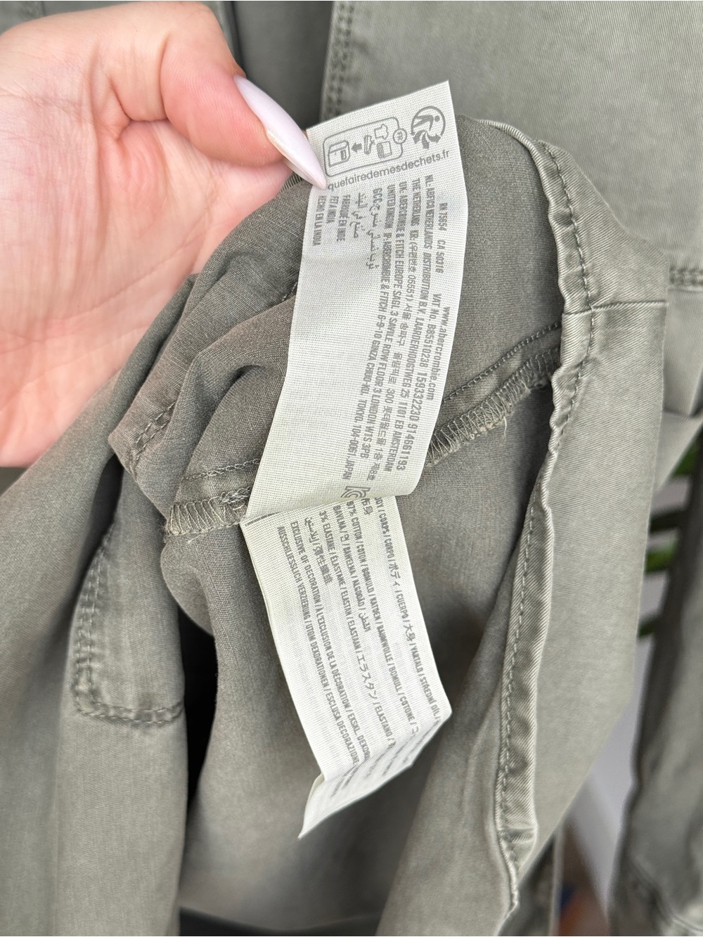 Abercrombie & Fitch Sage Green Utility Shirt Jacket Dress Size L - Picture 8 of 11